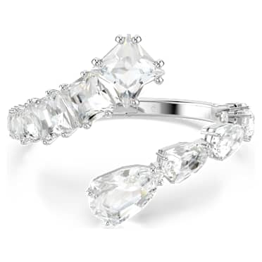 Matrix bangle, Mixed cuts, White, Rhodium plated - Swarovski, 5701898