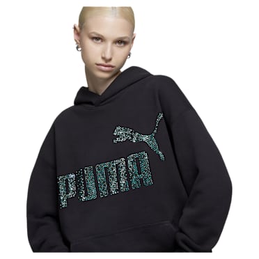 Felpa con cappuccio PUMA, Nera - Swarovski, 5692582