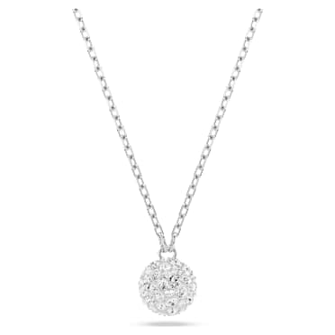 จี้สร้อยคอ Dextera, เจียระไนทรงกลม, ทรงกลม, ขาว, เคลือบโรเดียม - Swarovski, 5693206