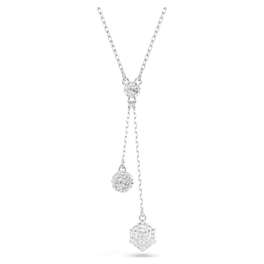 จี้สร้อยคอ Dextera, เจียระไนทรงกลม, ทรงกลมและลูกบาศก์, ขาว, เคลือบโรเดียม - Swarovski, 5693207