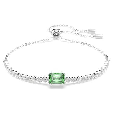 Bracelet Matrix Tennis, Tailles variées, Vert, Métal rhodié - Swarovski, 5693411