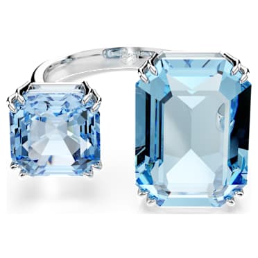 Millenia Offener Ring, Oktagon-Schliff, Blau, Rhodiniert - Swarovski, 5694138