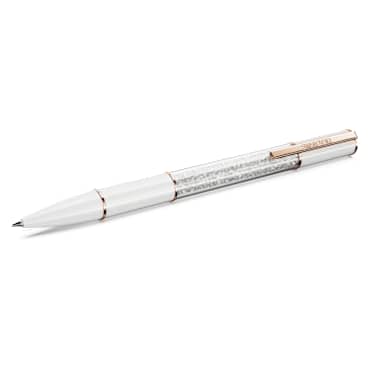 Crystalline Lustre ballpoint pen, White, Rose gold-tone plated - Swarovski, 5694174