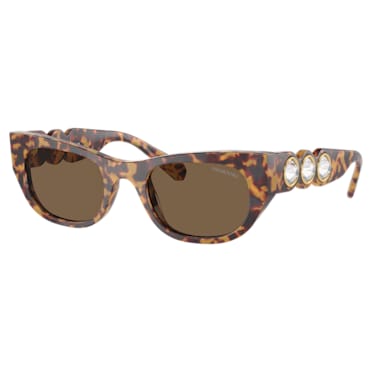 Sunglasses, Oval shape, SK6022, Brown - Swarovski, 5695952