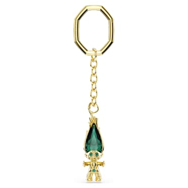 Chaveiro Good Luck Trolls, Troll, Verde, Lacado a dourado - Swarovski, 5696147