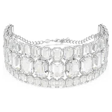 Millenia Halsband, Oktagon-Schliff, Weiß, Rhodiniert - Swarovski, 5696290