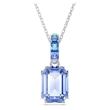 Millenia hanger, Octagon-slijpvorm, Blauw, Rodium toplaag - Swarovski, 5696518