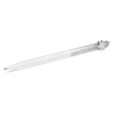 Crystalline ballpoint pen, Octagon shape, Snowflake, White, White lacquered - Swarovski, 5696718
