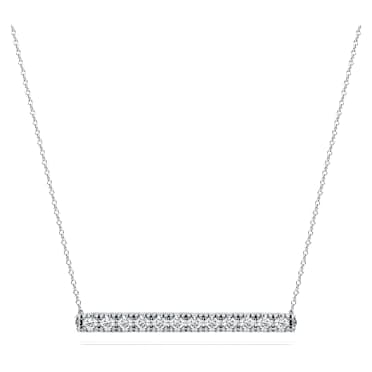 Eternity bar pendant, Lab-grown diamonds 0.5 ct tw, Round shape, 14K white gold - Swarovski, 5696880