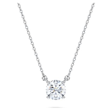Eternity solitaire pendant, Lab-grown diamonds 0.5 ct tw, Round shape, 14K white gold - Swarovski, 5696888
