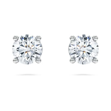 Eternity stud earrings, Laboratory grown diamonds 1 ct tw, 14K white gold - Swarovski, 5696889