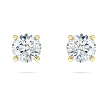 Eternity szoliter bedugós fülbevaló, Laboratóriumi gyémántok 1 ct tw, Kerek, 14K sárgaarany - Swarovski, 5696890