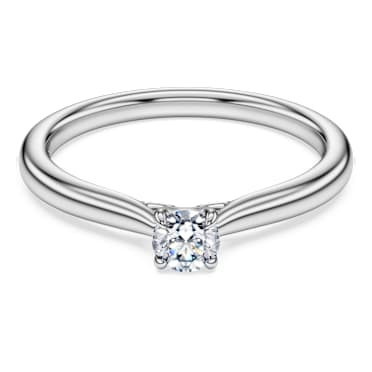 Eternity solitaire ring, Lab-grown diamonds 0.25 ct tw, Round shape, Sterling silver - Swarovski, 5696900