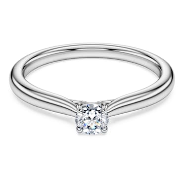 Eternity solitaire ring, Laboratory grown diamonds 0.25 ct tw, Round cut, Sterling silver - Swarovski, 5696901
