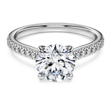 Eternity solitaire ring, Laboratory grown diamonds 1.7 ct tw, Round cut, 14K white gold - Swarovski, 5696912