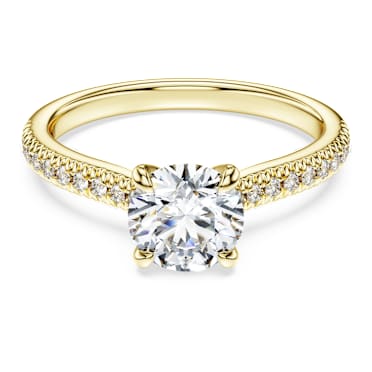Eternity solitaire-ring, Laboratorium-diamanten 1,2 ct tw, Ronde vorm, 14K geelgoud - Swarovski, 5696937