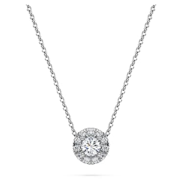 Eternity 單鑽光環鏈墜, 總重 0.23 克拉培育鑽石, 圓形切割, 925 銀 - Swarovski, 5697105