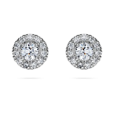Eternity stud earrings, Laboratory grown diamonds 0.45 ct tw, Sterling silver - Swarovski, 5697108
