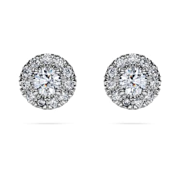 Orecchini a lobo halo Eternity, Diamanti creati in laboratorio 0,45 ct tw, Forma rotonda, Argento sterling - Swarovski, 5697108