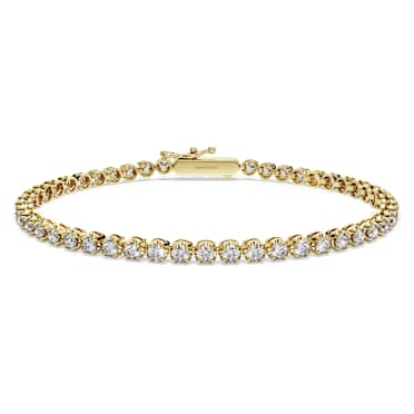 Eternity Tennis bracelet, Lab-grown diamonds 2.3 ct tw, Round cut, 14K yellow gold - Swarovski, 5697144