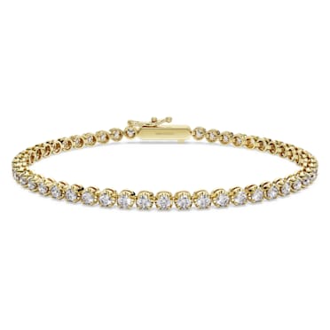 Eternity Tennis bracelet, Laboratory grown diamonds 2.5 ct tw, 14K yellow gold - Swarovski, 5697144