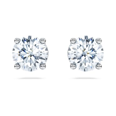 Eternity stud earrings, Laboratory grown diamonds 2 ct tw, 14K white gold - Swarovski, 5697146