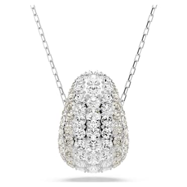 จี้สร้อยคอ Sublima, เจียระไนทรงกลม, ขาว, เคลือบโรเดียม - Swarovski, 5697190