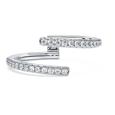 Eternity open band ring, Lab-grown diamonds 0.2 ct tw, Round shape, 18K white gold - Swarovski, 5697692