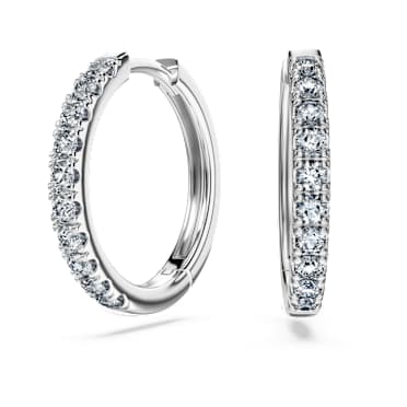 Orecchini a cerchio Eternity, Diamanti creati in laboratorio 0,5 ct tw, Forma rotonda, Grandi, Oro bianco 18 K - Swarovski, 5697775