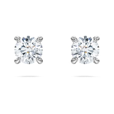 Orecchini a lobo con solitario Eternity, Diamanti creati in laboratorio 0,5 ct tw, Forma rotonda, Oro bianco 18 K - Swarovski, 5697780