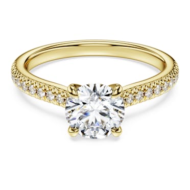 Eternity solitaire ring, Laboratory grown diamonds 1.2 ct tw, Round cut, 18K yellow gold - Swarovski, 5697864