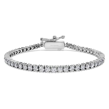 Eternity Tennis 手鏈, 總重 3 克拉培育鑽石, 圓形切割, 18K 金（白色） - Swarovski, 5697873