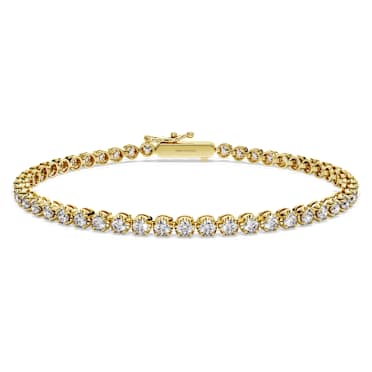 Eternity Tennis bracelet, Lab-grown diamonds 2.5 ct tw, Round cut, 18K yellow gold - Swarovski, 5697874