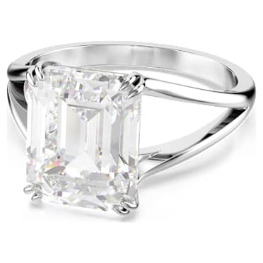 Stilla Cocktailring, Oktagon-Schliff, Weiß, Rhodiniert - Swarovski, 5697983
