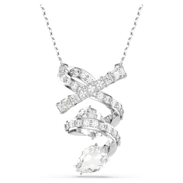 Pendente Hyperbola, Taglio misto, Bianco, Placcato rodio - Swarovski, 5698547