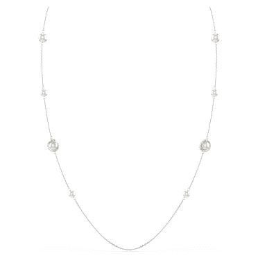 Colar longo Snake, Crystal Pearl, Combinação de lapidações, Ano da Serpente, Branco, Lacado a ródio - Swarovski, 5698893