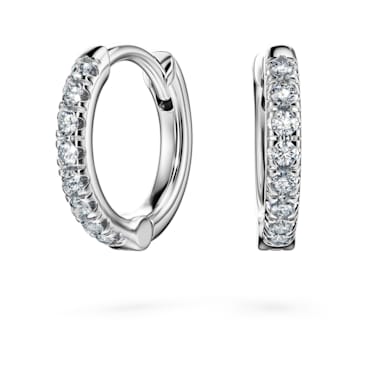 Eternity hoop earrings, Laboratory grown diamonds 0.1 ct tw, 14K white gold - Swarovski, 5699029