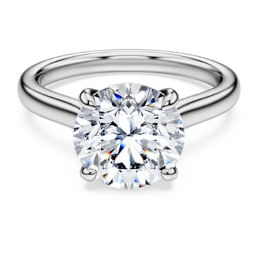 Eternity solitaire ring, Laboratory grown diamonds 3 ct tw, Round cut, 14K white gold - Swarovski, 5699030