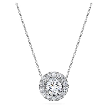 Eternity Tennis pendant, Laboratory grown diamonds 1 ct tw, 14K white gold - Swarovski, 5699065