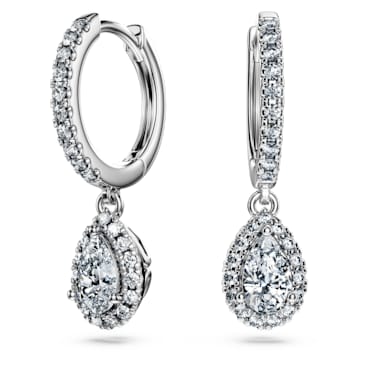 Eternity drop earrings, Laboratory grown diamonds 1.25 ct tw, 14K white gold - Swarovski, 5699070
