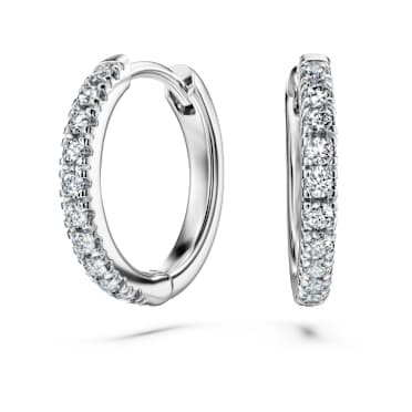 Orecchini a cerchio Eternity, Diamanti creati in laboratorio 0,2 ct tw, Forma rotonda, Medi, Oro bianco 18 K - Swarovski, 5699555