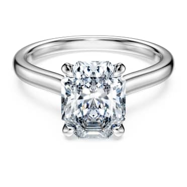 Eternity 單鑽戒指, 總重 2 克拉培育鑽石, 八角形切割, 18K 金（白色） - Swarovski, 5699581