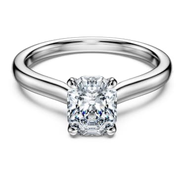 Anillo solitario Eternity, Diamantes creados en laboratorio (peso total de 1 quilates), Forma octagonal, Oro blanco de 18 quilates - Swarovski, 5699587