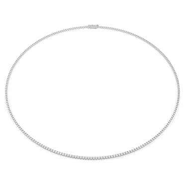 Eternity Tennis 項鏈, 總重 3 克拉培育鑽石, 圓形切割, 18K 金（白色） - Swarovski, 5699795