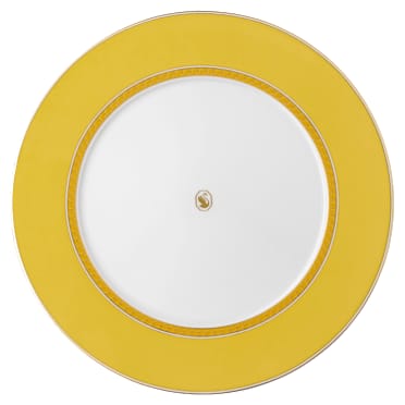 Signum dinner plate, Porcelain, Yellow - Swarovski, 5699988
