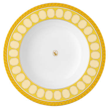 Signum soup plate, Porcelain, Yellow - Swarovski, 5699991