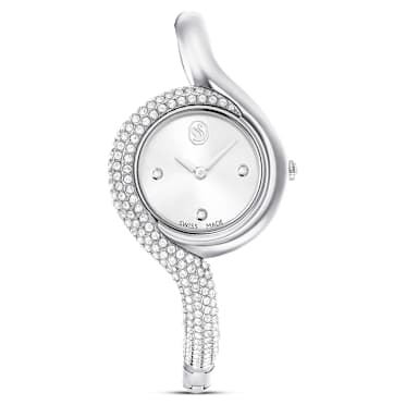 Ceas Dextera Asymmetric, Fabricat în Elveția, Brățară de metal, Nuanță argintie, Oțel inoxidabil - Swarovski, 5700996