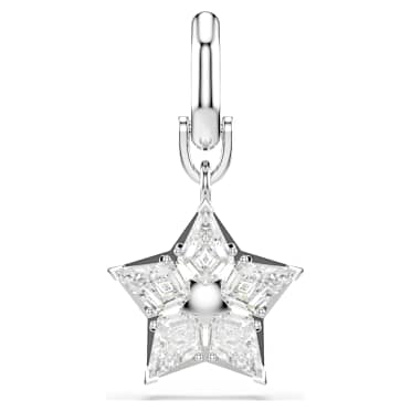 Symbolica bedel, Ster, Wit, Rodium toplaag - Swarovski, 5701276