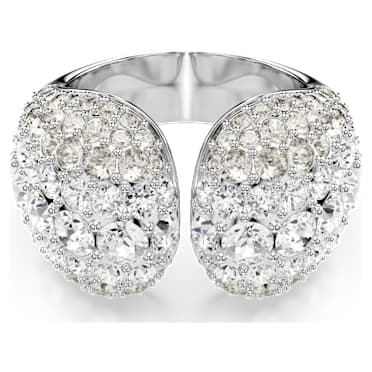 Pierścionek koktajlowy Sublima, Szlif okrągły, Biały, Powłoka z rodu - Swarovski, 5701574