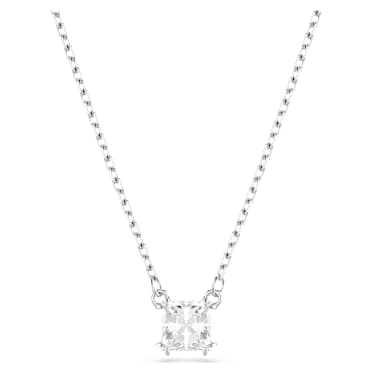 Pingente Stilla Attract, Lapidação quadrada, Branco, Lacado a ródio - Swarovski, 5701903